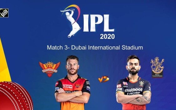 आईपीएल 2020 का तीसरा मैच रॉयल चैलेंजर्स बैंगलोर और सनराइजर्स हैदराबाद के बीच 7.30 बजे शुरू होगा
