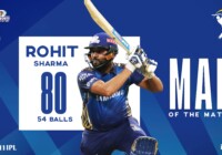 मुंबई इंडियंस ने कप्तान रोहित शर्मा की 80 रनों की पारी के बदौलत केकेआर को 49 रनो से हराया