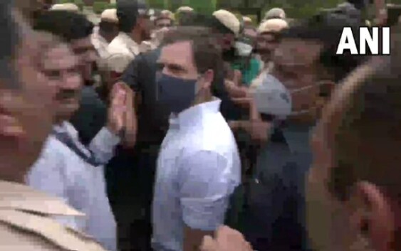 दिल्ली पुलिस ने कांग्रेस नेता राहुल गांधी को विजय चौक पर हिरासत में लिया